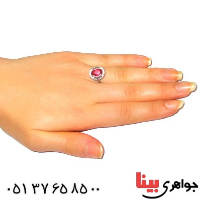 انگشتر یاقوت سرخ زنانه مدل سوزان _کد:9424