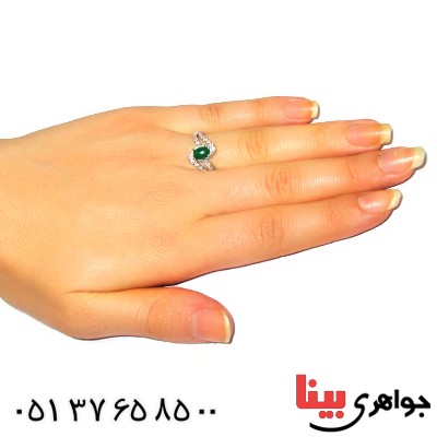 انگشتر عقیق سبز زنانه مدل ژینا _کد:9425