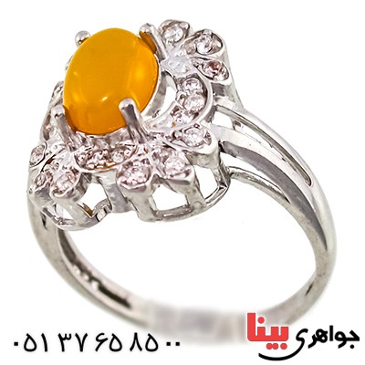 انگشتر عقیق شرف الشمس زنانه مدل هما _کد:9426