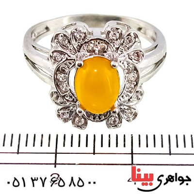 انگشتر عقیق شرف الشمس زنانه مدل هما _کد:9426