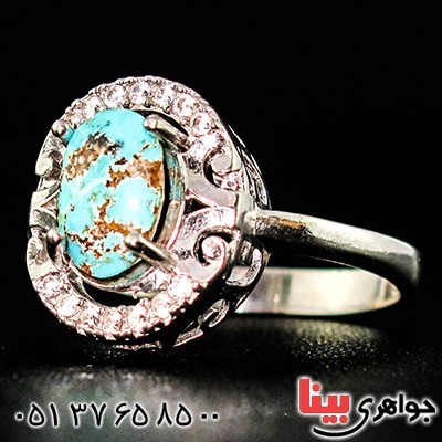 انگشتر فیروزه نیشابوری زنانه مدل پریا _کد:9427