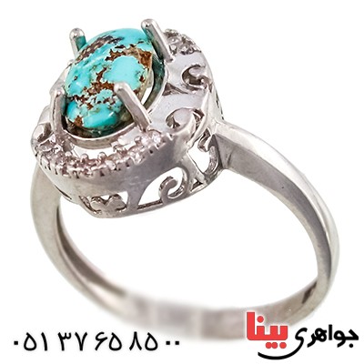 انگشتر فیروزه نیشابوری زنانه مدل پریا _کد:9427
