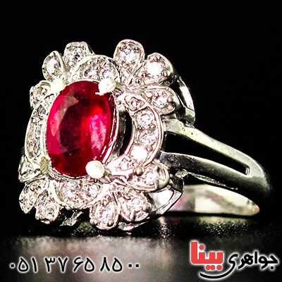 انگشتر یاقوت سرخ زنانه مدل سهیلا _کد:9429