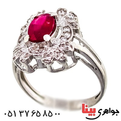 انگشتر یاقوت سرخ زنانه مدل سهیلا _کد:9429