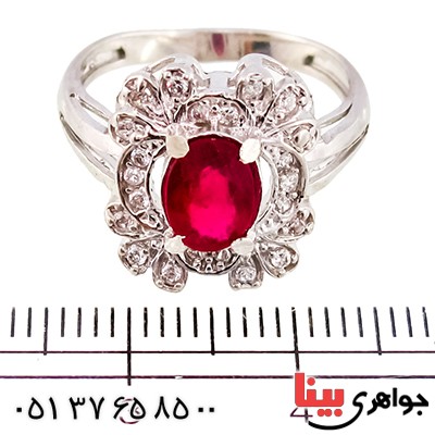 انگشتر یاقوت سرخ زنانه مدل سهیلا _کد:9429