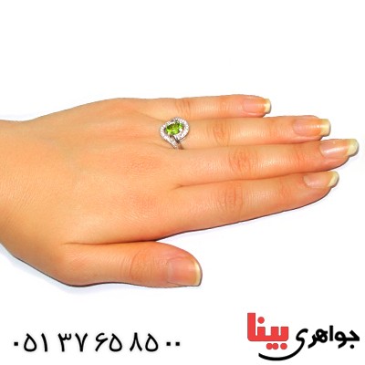 انگشتر زبرجد زنانه مدل نوشا _کد:9430