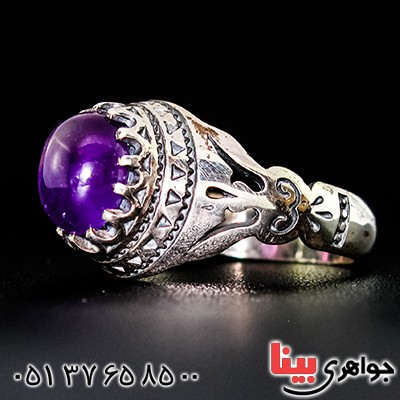انگشتر آمتیست مردانه مدل اسلیمی _کد:9434