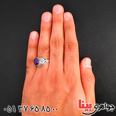 انگشتر آمتیست مردانه مدل اسلیمی _کد:9434
