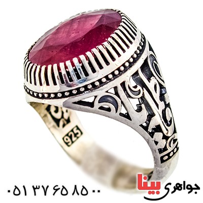 انگشتر یاقوت سرخ آفریقایی مردانه درشت یا فاطمه _کد:9451
