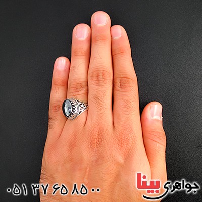 انگشتر حدید صینی با دعای هفت جلاله مردانه یا علی قرینه _کد:9454