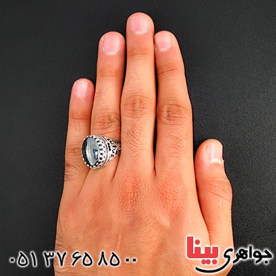 انگشتر حدید صینی با دعای هفت جلاله مردانه درشت اسلیمی _کد:9457