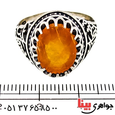 انگشتر یاقوت زرد درجه یک مردانه یا اباالفضل العباس _کد:9458
