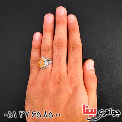 انگشتر یاقوت زرد درجه یک مردانه یا اباالفضل العباس _کد:9458