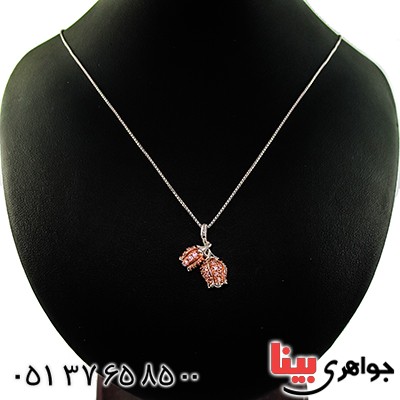 گردنبند آمتیست مرغوب زنانه گل لاله مانی ایتالیایی _کد:9459