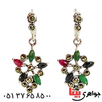 سرویس چند جواهر زمرد و یاقوت زنانه مارکازیت درجه یک تایلندی مدل ارغوان _کد:9469