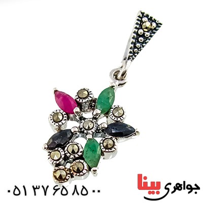 سرویس چند جواهر زمرد و یاقوت زنانه مارکازیت درجه یک تایلندی مدل ارغوان _کد:9469