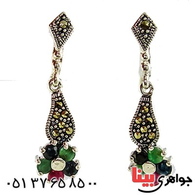 سرویس چند جواهر زمرد و یاقوت زنانه مارکازیت درجه یک تایلندی مدل گلنوش _کد:9472