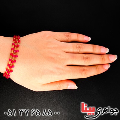 دستبند یاقوت سرخ زنانه مدل پریا _کد:9479