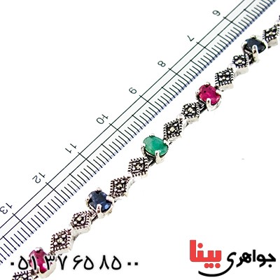 دستبند چند جواهر زنانه مارکازیت درجه یک تایلندی مدل نازیلا _کد:9481