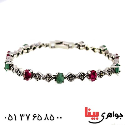 دستبند چند جواهر زنانه مارکازیت درجه یک تایلندی مدل گلسا _کد:9486