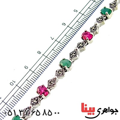 دستبند چند جواهر زنانه مارکازیت درجه یک تایلندی مدل گلسا _کد:9486