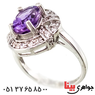 انگشتر آمتیست زنانه رادیوم لوکس مدل سانا _کد:9492