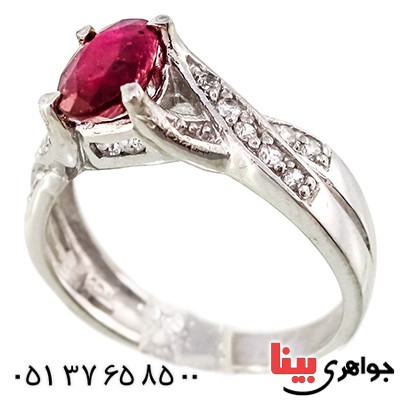 انگشتر یاقوت سرخ عالی زنانه رادیوم لوکس مدل پیچان _کد:9494