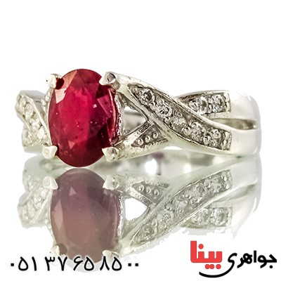انگشتر یاقوت سرخ عالی زنانه رادیوم لوکس مدل پیچان _کد:9494
