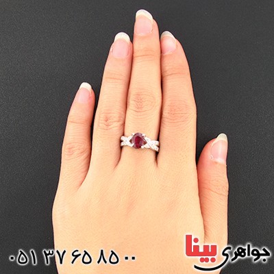 انگشتر یاقوت سرخ عالی زنانه رادیوم لوکس مدل پیچان _کد:9494