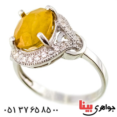 انگشتر یاقوت زرد زنانه رادیوم لوکس مدل آیناز _کد:9496