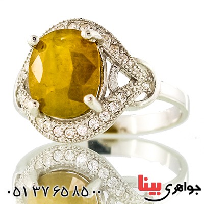 انگشتر یاقوت زرد زنانه رادیوم لوکس مدل آیناز _کد:9496