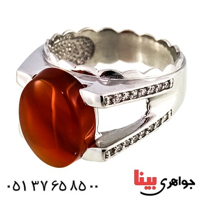 انگشتر عقیق یمنی مرغوب درشت مردانه رادیوم لوکس مدل کلاسیک _کد:1319