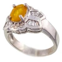 انگشتر یاقوت زرد خوشرنگ زنانه رودیوم لوکس مدل نوشا 