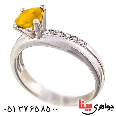 انگشتر یاقوت زرد زنانه رادیوم لوکس مدل رینگی _کد:9506