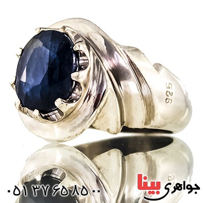 انگشتر یاقوت کبود آفریقایی مرغوب درشت مردانه کلاسیک _کد:1328