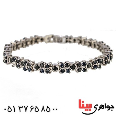 دستبند یاقوت کبود زنانه باشکوه مدل افسون _کد:1330