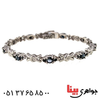 دستبند یاقوت کبود زنانه باشکوه مدل فرحناز _کد:9520