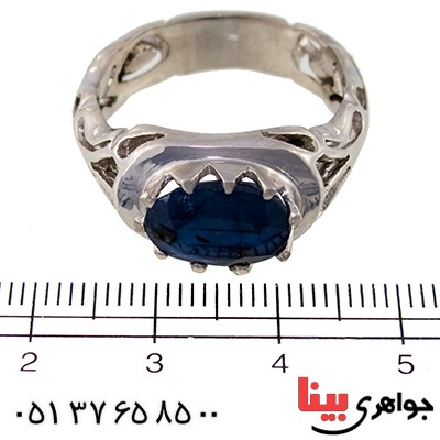 انگشتر یاقوت کبود آفریقایی عالی مردانه شبکه ای _کد:9522