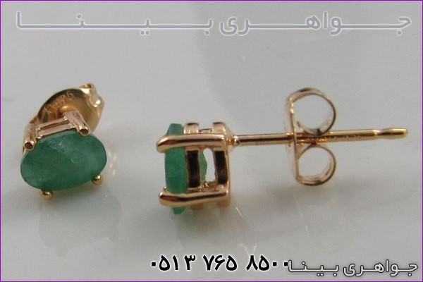 گوشواره زمرد تک نگین
