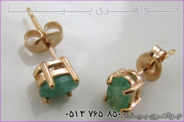 گوشواره زمرد تک نگین