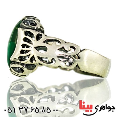 انگشتر مالاکیت عالی مردانه درشت اسلیمی سنتی _کد:9531