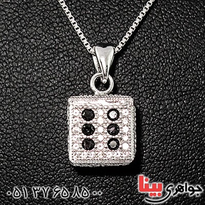گردنبند نقره میکروستینگ درجه یک زنانه مدل تاس _کد:9538