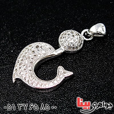 گردنبند نقره میکروستینگ درجه یک زنانه مدل دلفین _کد:9545