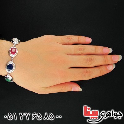 دستبند چند جواهر درجه یک زنانه درشت رادیوم لوکس نفیس _کد:1342