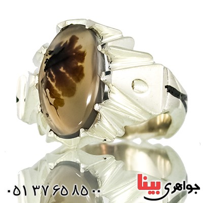 انگشتر عقیق شجری عالی درشت مردانه کلاسیک _کد:1349