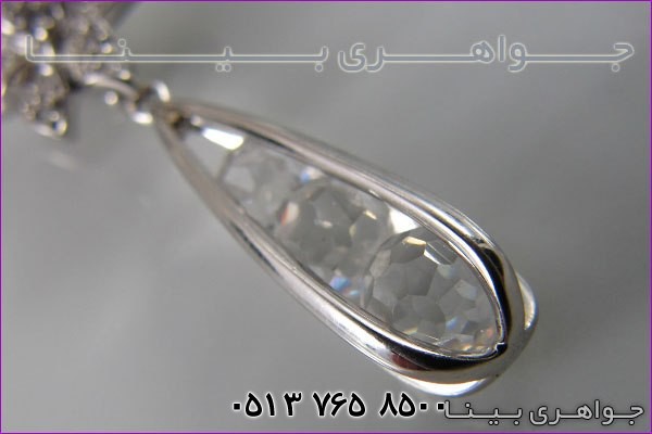 سینه ریز نقره اشک و گل