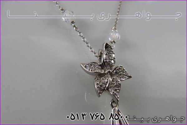 سینه ریز نقره اشک و گل