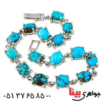 دستبند فیروزه نیشابوری درجه یک زنانه درشت رادیوم لوکس مجلسی _کد:1350