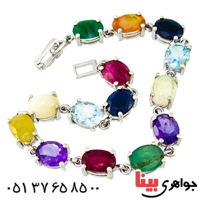 دستبند چند جواهر درجه یک زنانه درشت رادیوم لوکس باشکوه مجلسی _کد:1352
