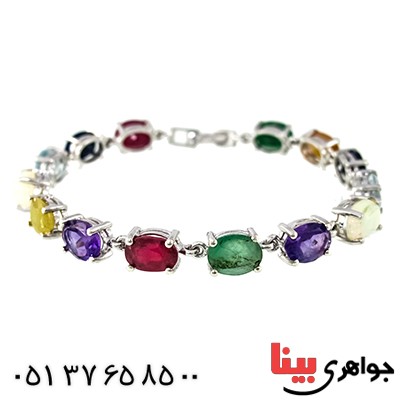دستبند چند جواهر درجه یک زنانه درشت رادیوم لوکس باشکوه مجلسی _کد:1352